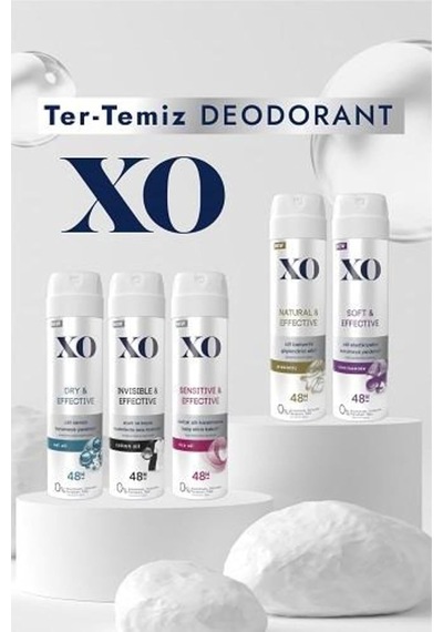 Xo Sensitive & Effective Kadın Deodorant, Rice Oil, 48 Saat Koruma, 2x150 Ml