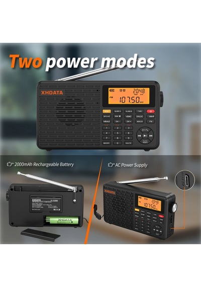 Xhdata D109 Wb Taşınabilir Radyo Fm /am Stereo Sw Mw Lw Dijital Radyo Hava Durumu Tahmini