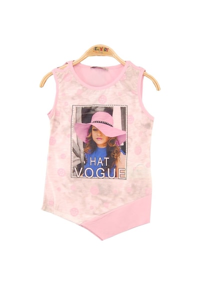 Toontoy Kids Toontoy Kız Çocuk Atlet Hat Vogue Baskılı Açık Pembe