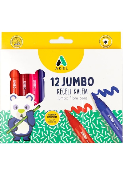 Adel Jumbo Keçeli Kalem 12'li