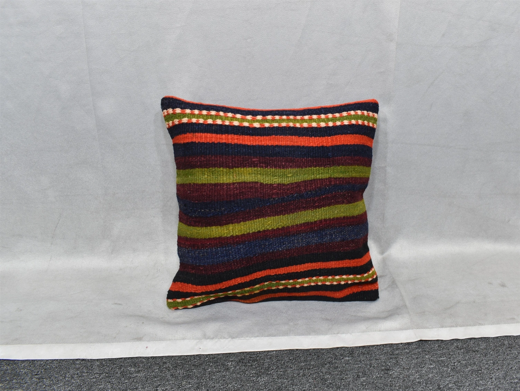 Zehra Abla Halı Yeni El Dokuma Dekoratif Kilim Kırlent Yastık Kılıfı 6518 Çok Renkli