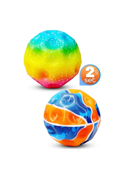 2li Yükseğe Zıplayan Top Galaksi Uzay Ay Topu Aşırı Zıplayan Bahçe Oyuncağı Basket Gökkuşağı