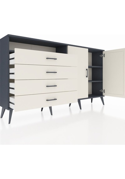 Arges Konsol 3 Raflı 4 Çekmeceli 2 Kapaklı 176x30x99 Antrasit-ayt Antrasit-aytaşı Arges Konsol 3 Raflı 4 Çekmeceli 2 Kapaklı 176x30x99 Antrasit-ayt Antrasit-aytaşı
