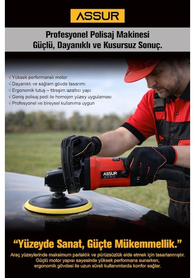 Assur ASR407 180 MM Pasta Cila Polisaj Zımpara Kırmızı