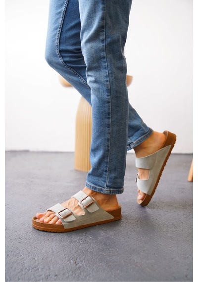 Daxtors Arizona Günlük Ortopedik Unisex Çift Tokalı Terlik Buz