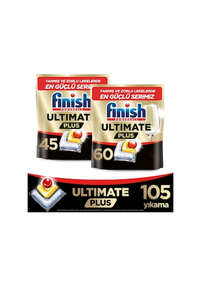 Ultimate Plus Bulaşık Makinesi Deterjanı Kapsül Tablet Limon 105 Adet 45+60