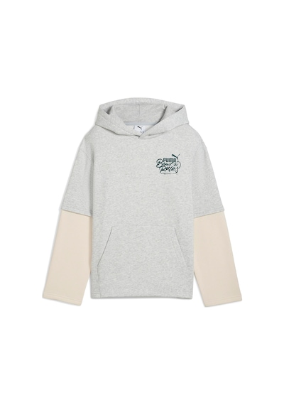 Puma Mid 90s Layered Çocuk Gri Kapüşonlu Sweatshirt Gri