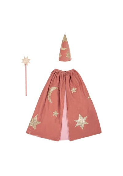 Meri Meri - Pink Velvet Wizard Costume - Pembe Büyücü Kostümü 0 - 99