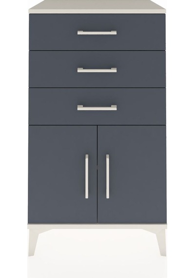 Hyperion Komodin Tek Raflı 3 Çekmeceli 2 Kapaklı 60x44x106 Aytaşı-antrasit Aytası