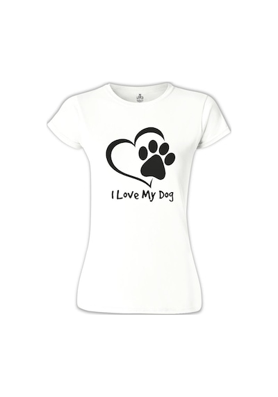 Love My Dog Beyaz Kadın Tshirt 001