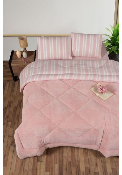 Kristal Soft Relax Uyku Seti Çift Kişilik Pudra Pudra