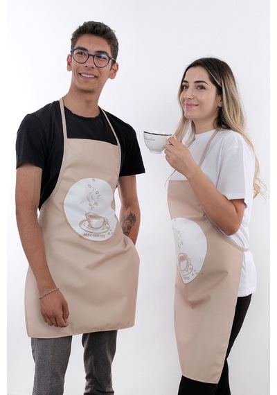 Beautiful İkili Paket Sıvı Geçirmez Su Geçirmez Mutfak Önlüğü Best Coffee