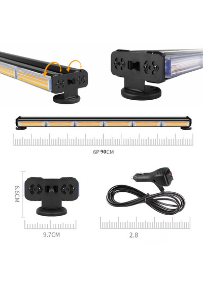 Çakarlı Tepe İkaz Lambası 90 Cm Mıknatıslı Turuncu 12 Mod 12-24 V
