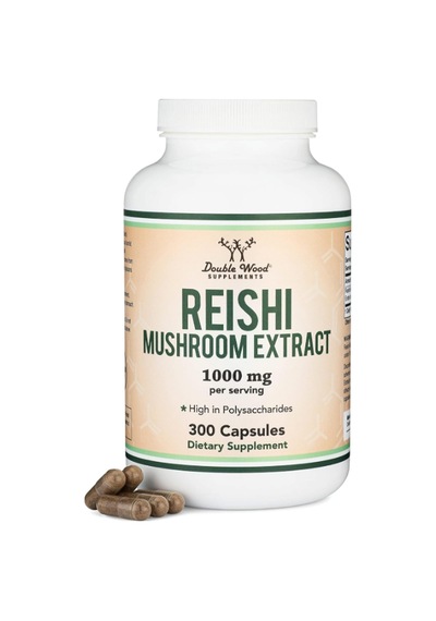 Double Wood Reishi Mushroom Capsules 4:1 Ganoderma Extract, ...