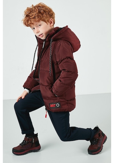 Lela Içi Peluş Astarlı Çıkarılabilir Kapüşonlu Şişme Erkek Çocuk Mont 5763038 Bordo