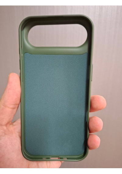 Apple Uyumlu iPhone 17 Air Logolu İçi Kadife Silikon Lansman Kılıf Haki