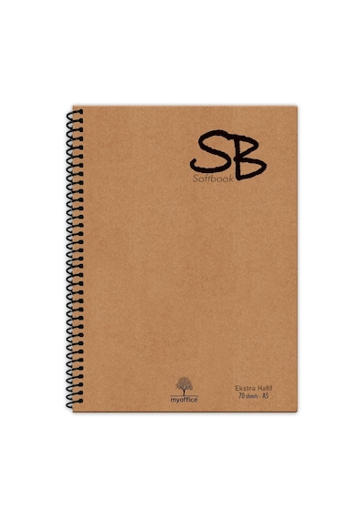 Etika Sb A5 140 Sf. Defter Kraft Kapak Spiralli Hafif Kağıt Kareli 70 Yp Çok Renkli
