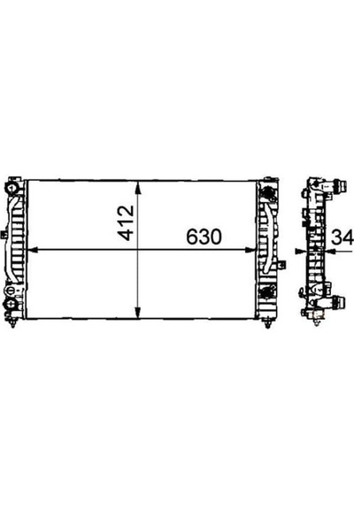 ORIS BAU003032 Radyatör Brazing Passat 96-00 A4 95-01 A6 00-05 Adp-Ahl Ac Klimasız Mek Otom 632X398X32