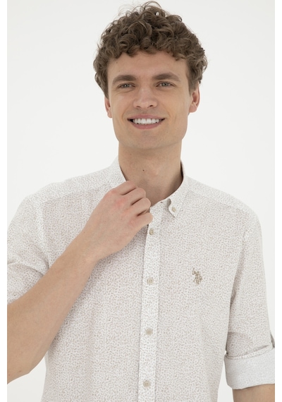 U.s. Polo Assn. Erkek Haki Gömlek Desenli 50288670-vr027 Yeşil