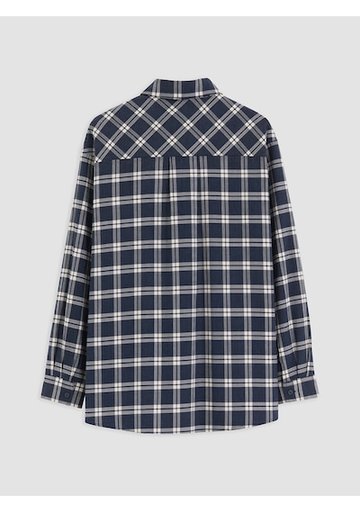 Lcw Modest Mavi Ekose Oversize Kadın Oduncu Gömlek Tunik