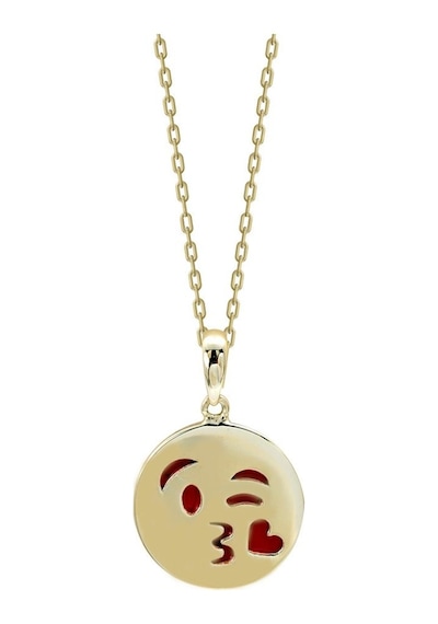 Öpücük Emojili Altın Kolye