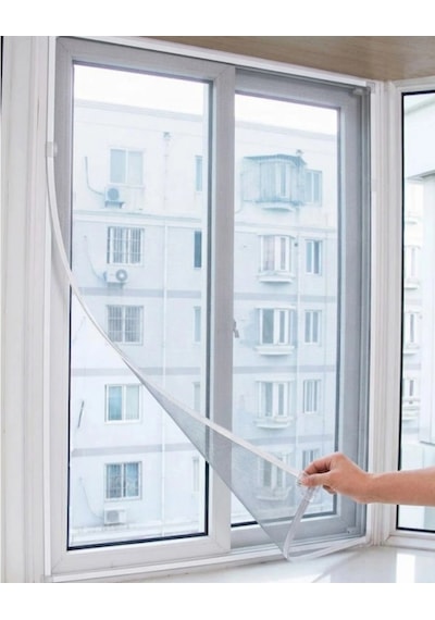 Pencere Sineklik Tülü 100x150 Cm Çift Taraflı Bant Hediyeli Kesilebilir Tül Sineklik Seti Çok Renkli