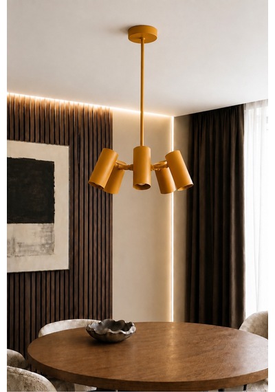 Lunex 5 Li Eskitme Metal Spot Avize Hareketli Ayarlanabilir Başlıklı Gu10 Duy Uyumlu Modern Salon Mutfak Ve Yemek Masası Avizesi