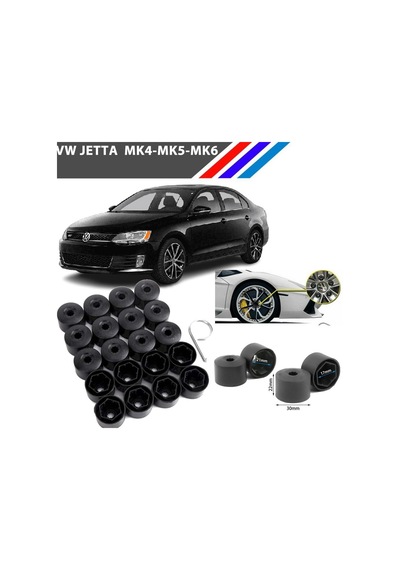 Otozet - Vw Jetta Bijon Civata Kapağı Siyah Renk 20 Adetli Set 17mm 1k06011739b9