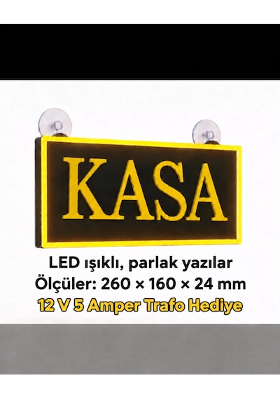 Led Işıklı Kasa Yazısı Tabela Sarı Yazılar