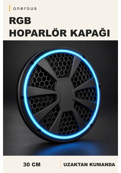 Onerous 30 Cm Rgb Led Hoparlör Kapağı, Uzaktan Kumandalı Çok Renkli