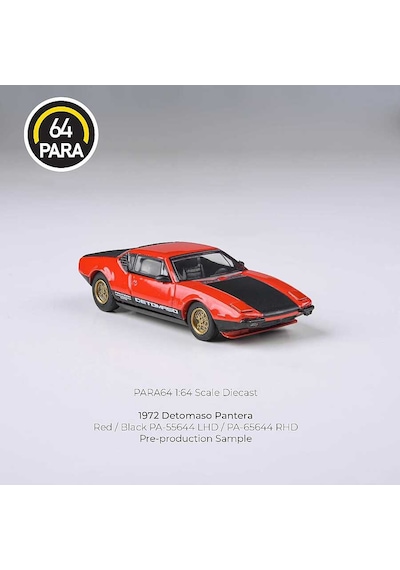 Para64 Detomaso 1972 Pantera Red Black Lights Down Lhd Pa-55644 Çok Renkli