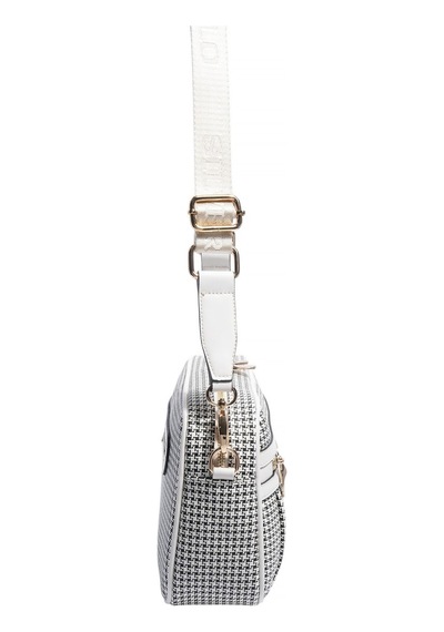 Silver Polo Sp1280 Kadın Çapraz Çanta Kaz Ayağı Ekose Siyah-kemik