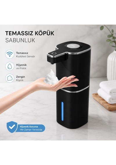 403837 Sensörlü Tezgahüstü Köpük Sabun Dispenseri Siyah