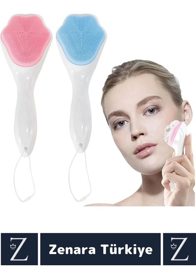 Premium Ergonomik Saplı Sevimli Tasarım Cilt Bakım Yüz Makyaj Temizleme Masaj Etkili Peeling Fırçası