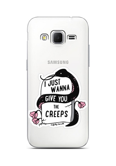 Samsung Uyumlu Core Prime Mezar Taşı Tasarımlı Süper Şeffaf Telefon Kılıfı Çok Renkli