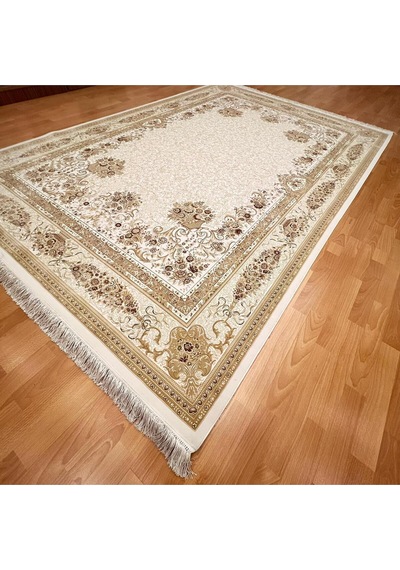 Floral Desenli 200 X 300 İpek Halı Bej