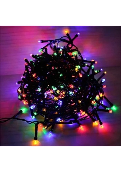 Hubrendy Emin 10m 100 Led Pilli 2 Kademeli Rgb Işık Siyah Kablo