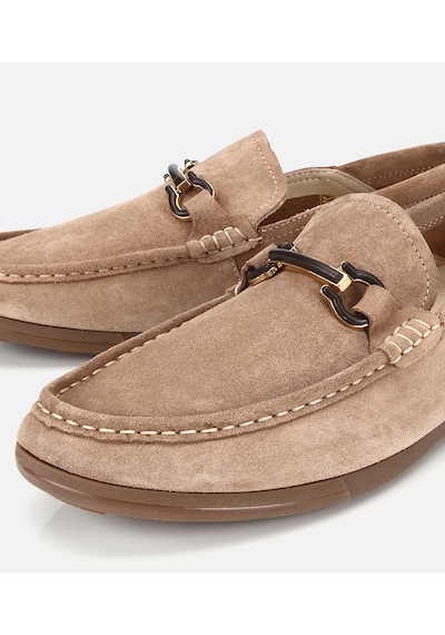 Hotiç Erkek Süet Deri Bej Toka Detaylı Comfort Loafer
