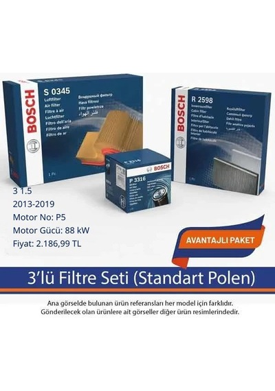 Netpar Mazda 3 1.5 2013-2019 Bosch 3'lü Filtre Seti-p5