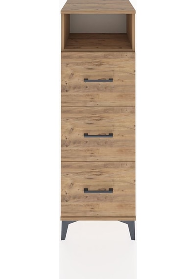 Hyperion Dolap Tek Raflı 3 Çekmeceli 44x44x134 Çam-çam Çam