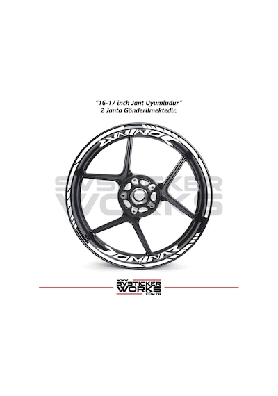 Bajaj Dominar Jant Sticker Dış Ve İç Set Sticker Jant Şeridi Beyaz
