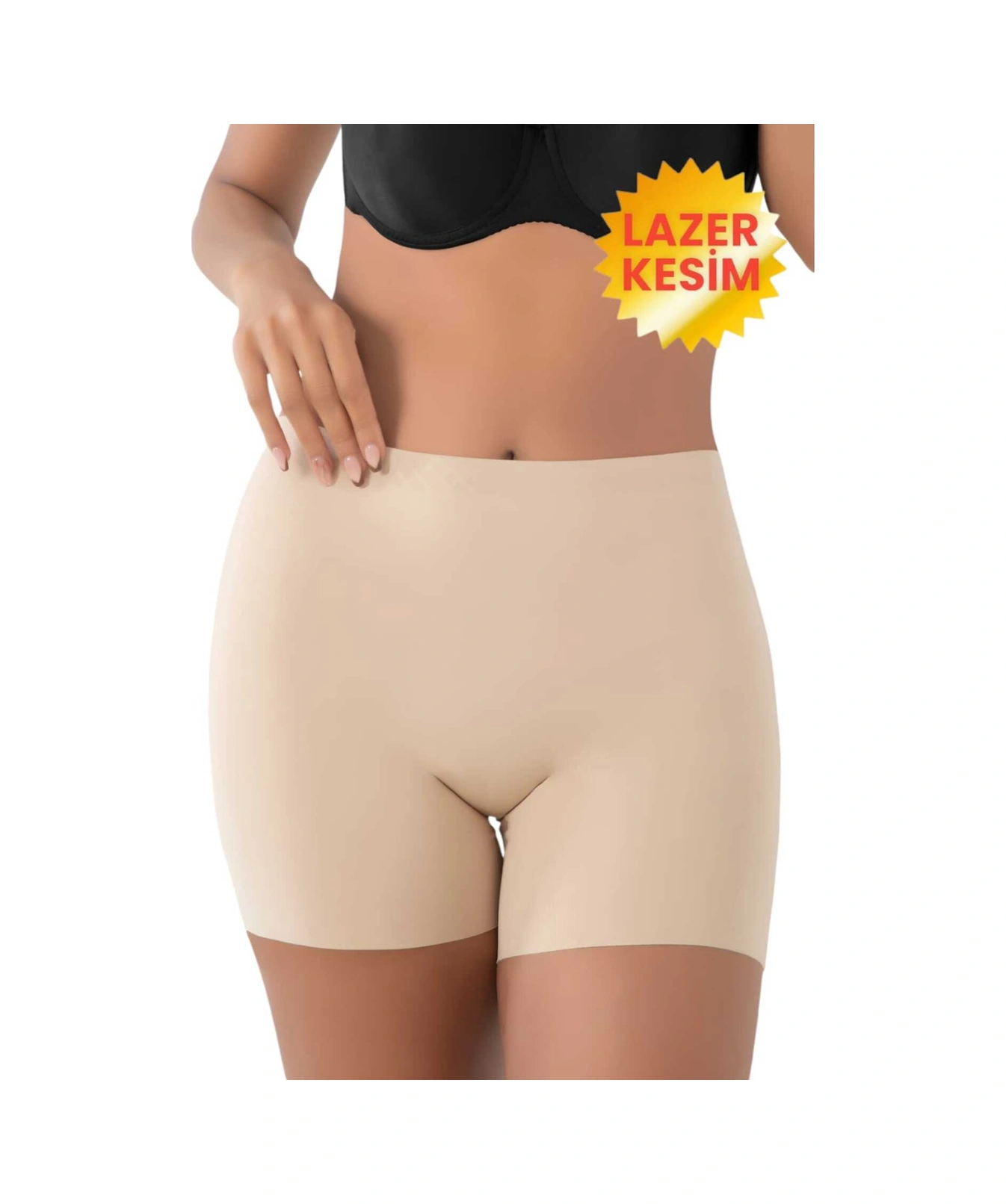 Tezzgelsin Kadın Lazer Kesim Ve Toparlayıcı Yüksek Bel Boxer Korse 3'lü Set Ten Rengi