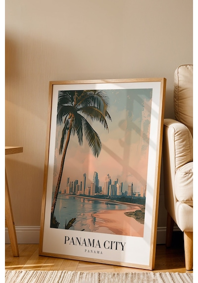 Panama City Panama Vintage Seyahat Posteri Çerçeveli Tablo - Premium Tropikal Modern Duvar Dekoru Kayın Panama City Panama Vintage Seyahat Posteri Çerçeveli Tablo - Premium Tropikal Modern Duvar Dekoru Kayın