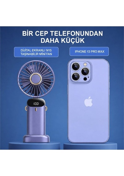 Powermaster Pm-25102 Lacivert Kokulu Fan Katlanabilir Taşınabilir Mini El Vantilatörü