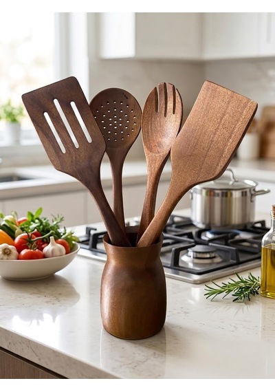 Premium Akasya Ağacı Mutfak Gereçleri Seti - 4 Parça Kaşık/spatula Seti Ve Şık Ahşap Tutucu - Gıdayla Temasa Uygun, Doğal Ve Antibakteriyel - Mutfak İçin Ergonomik Tasarım Premium Akasya Ağacı Mutfak Gereçleri Seti - 4 Parça Kaşık/spatula Seti Ve Şık Ahşap Tutucu - Gıdayla Temasa Uygun, Doğal Ve Antibakteriyel - Mutfak İçin Ergonomik Tasarım