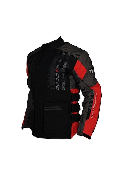 Venom Motosiklet Montu Tourex 4 Mevsim Ce Sertifikalı Long Touring Mont Kırmızı-siyah