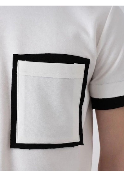 Erkek Çocuk Teenage Dikiş Detaylı Oversize Şortlu Takım-15542 Beyaz