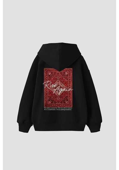 Startmore Rise Again Baskılı Oversize Unisex Premium Beyaz Siyah