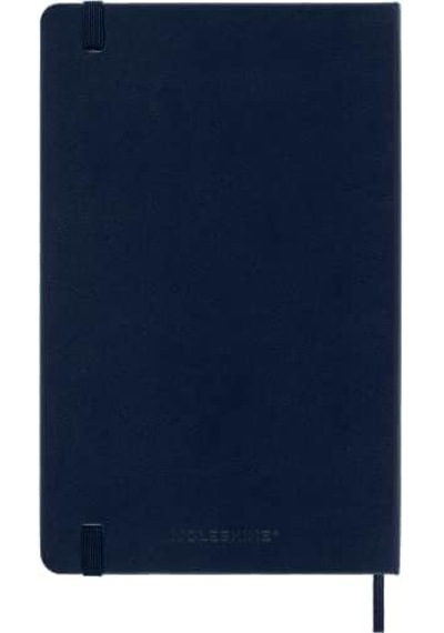 Moleskine Klasik Defter, Sert Kapak, Büyük 5" X 8.2" Çift Düzen, Çizgili/düz, Safir Mavisi, 240 Sayfa