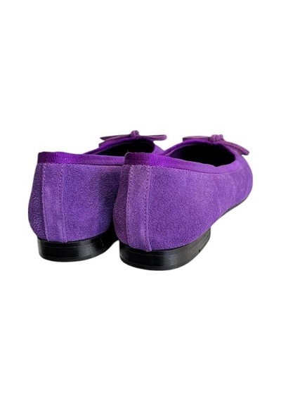 Tufan Shoes Mor Hakiki Süet Deri Lila Burun Babet Mor